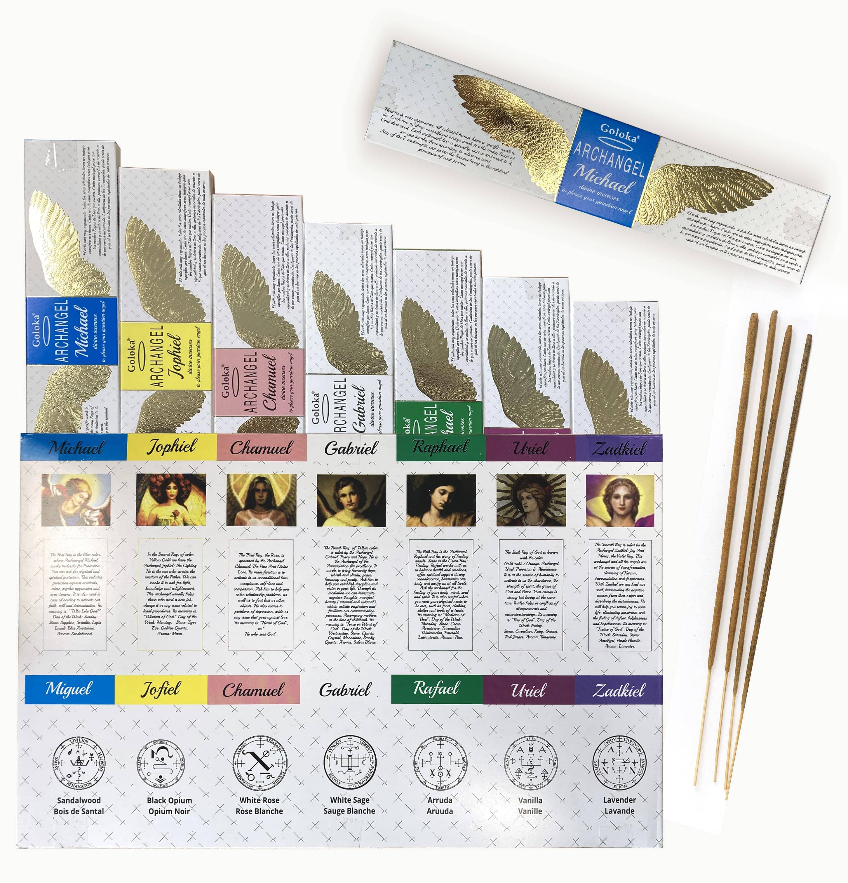 Coffret Encens Goloka 7 Archanges 7x15g chez Arabesk
