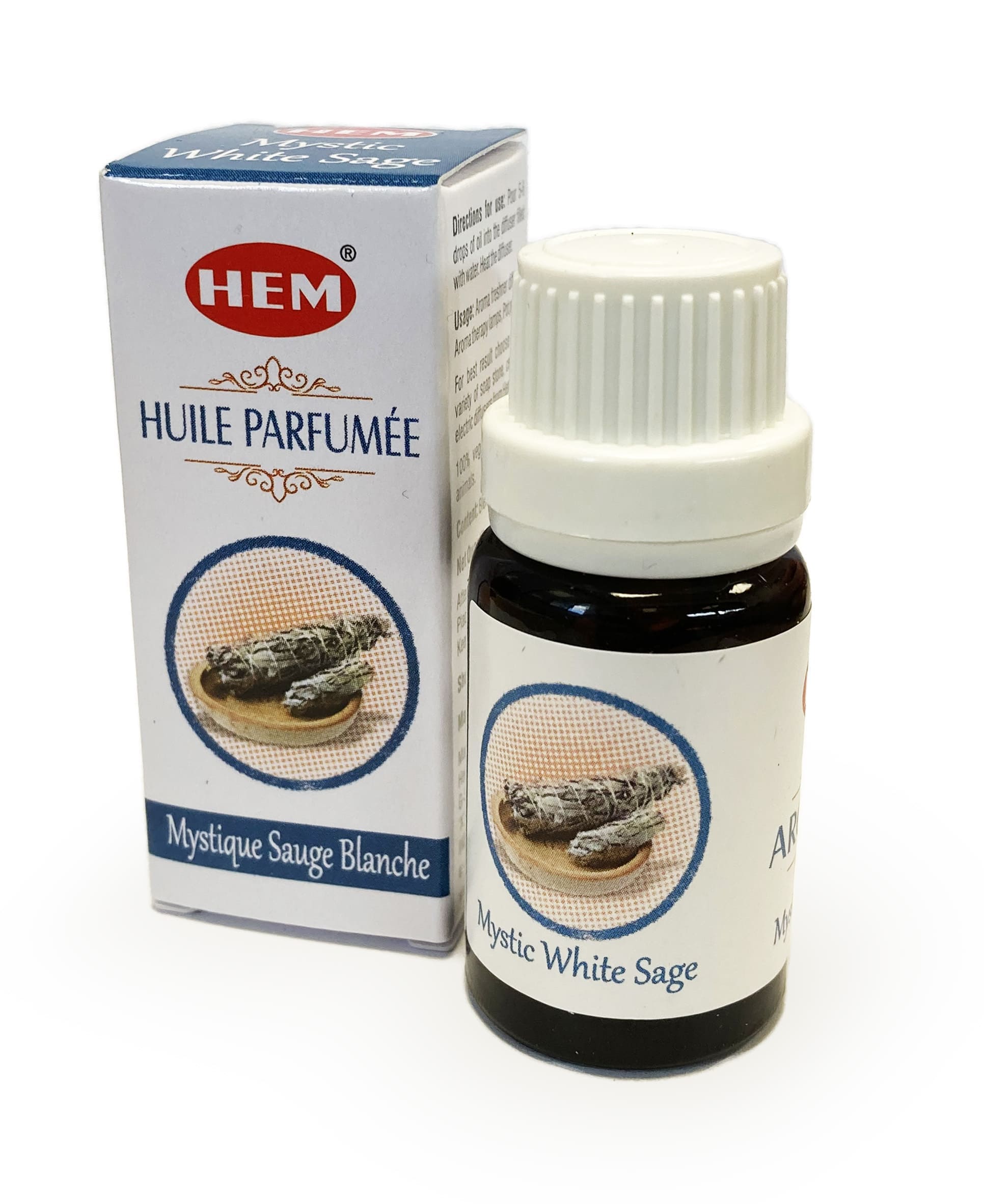 Huile parfumée HEM Sauge Blanche mystique 10ml x 12