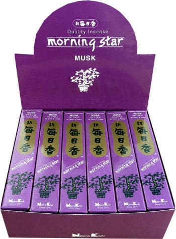 Encens japonais morning star musk paquet de 50 batonnets chez Arabesk