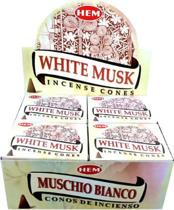 Encens Hem Musk Blanc cones chez Arabesk