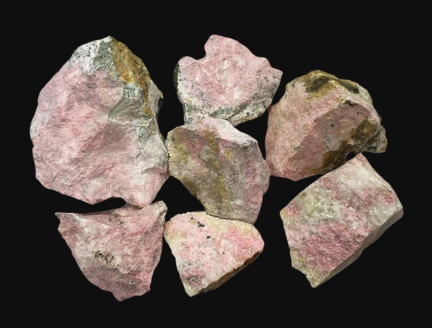 Kleine rohe Rhodonite Peru packung 1Kg