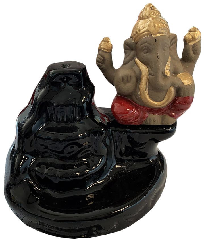 Porte encens backflow céramique Ganesh 14cm