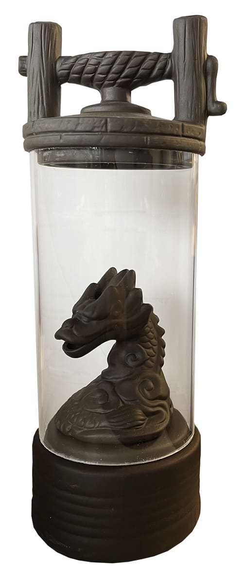 Porte encens backflow terre cuite Tête de Dragon en tube 23cm