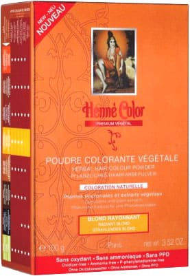 Pack de 3 Poudre colorantes végétale premium blond rayonnant 100g chez Arabesk