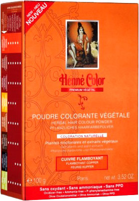 Pack de 3 Poudre colorantes végétale premium cuivre flamboyant 100g