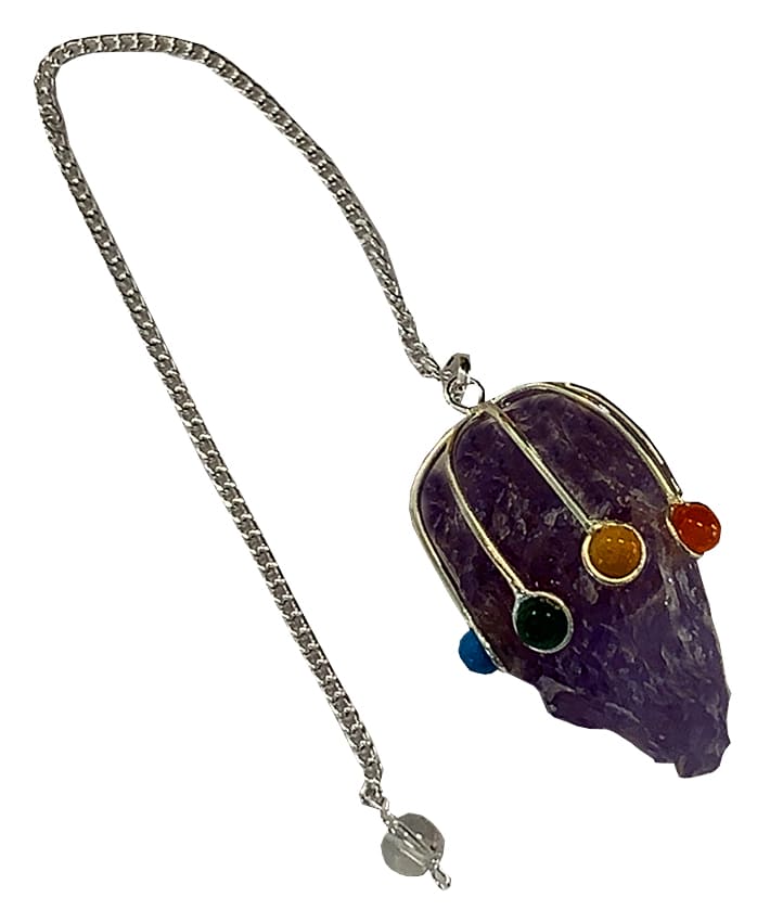 Pendule amethyste brut 7 Chakras