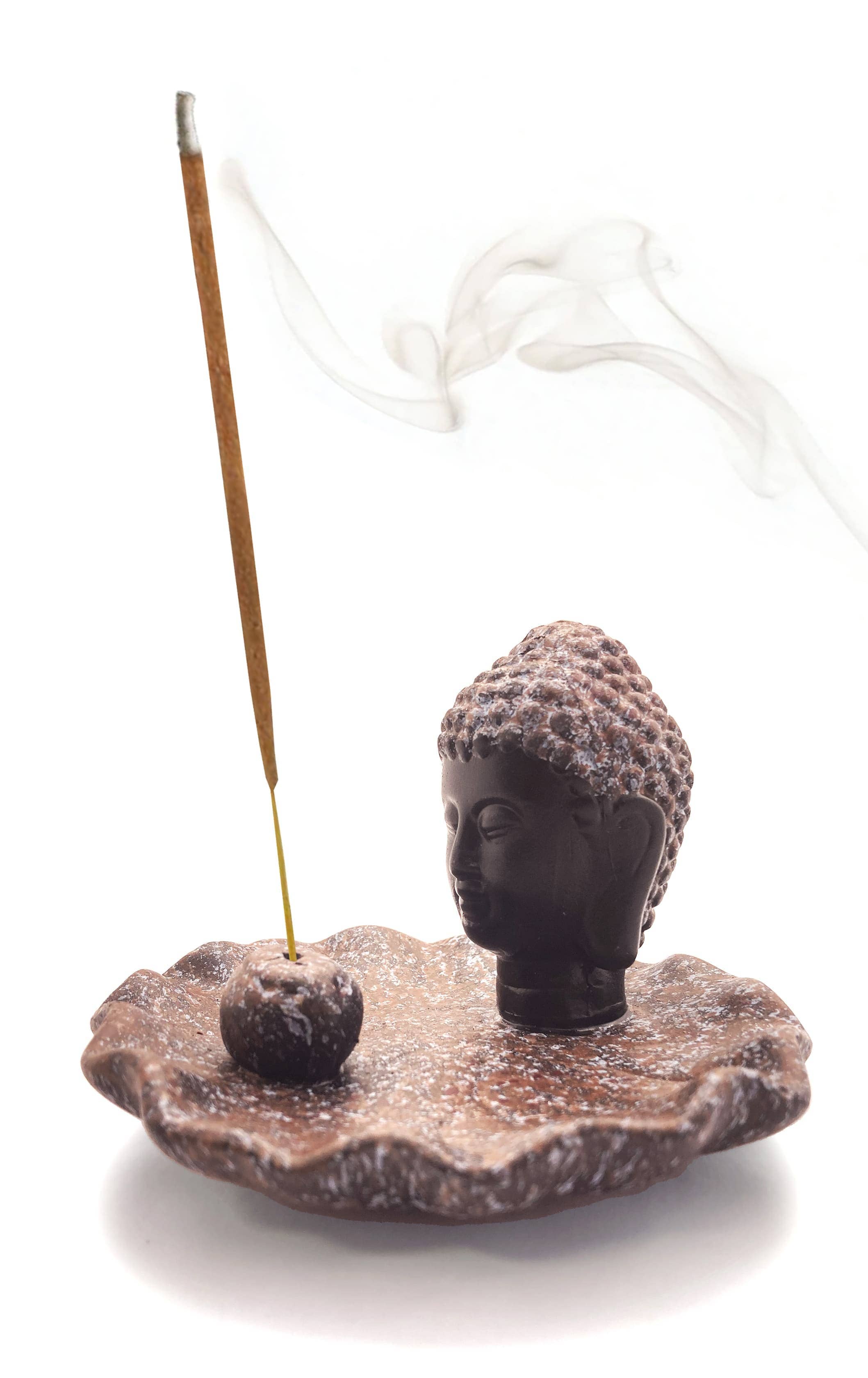 Porte encens tête de bouddha vieilli