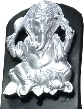 Porte encens résine ganesh argenté 28cm