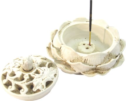 Porte encens cones Lotus blanc