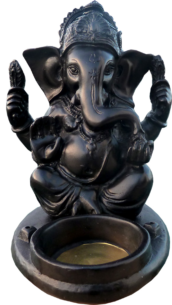 Porte encens résine bougeoir Ganesh 10x12x8cm