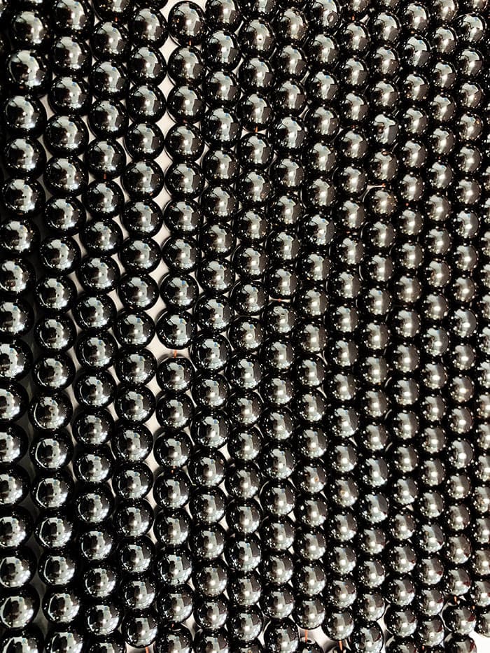 Hematite perles rondes 6mm sur fil 40cm