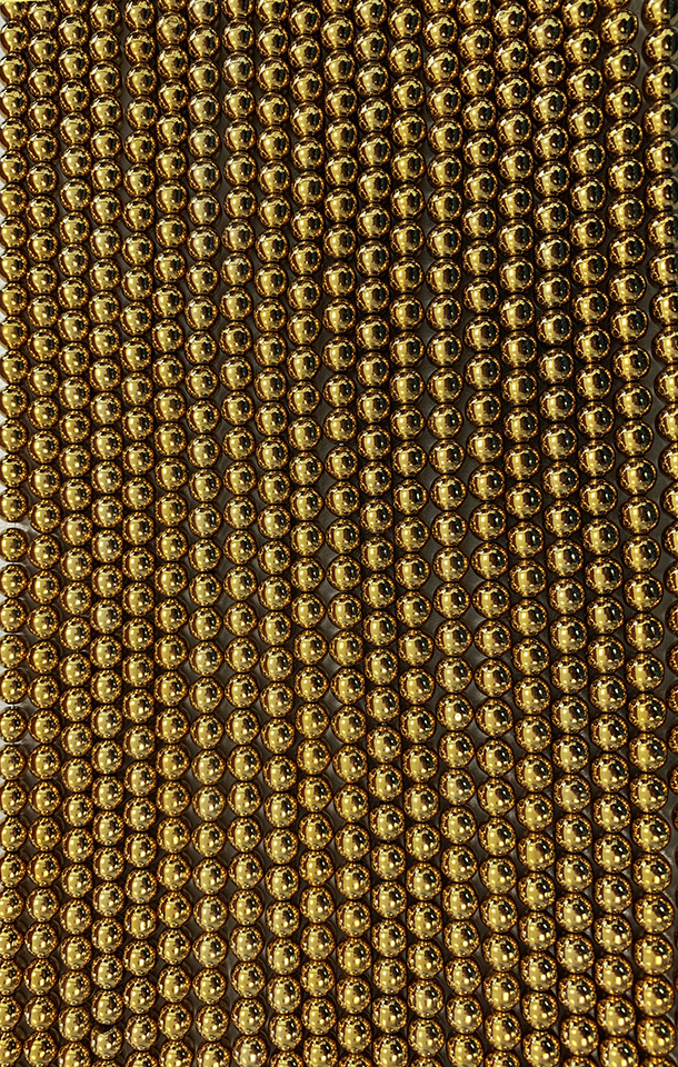 Hematite Gold A perles rondes 6mm sur fil 40cm
