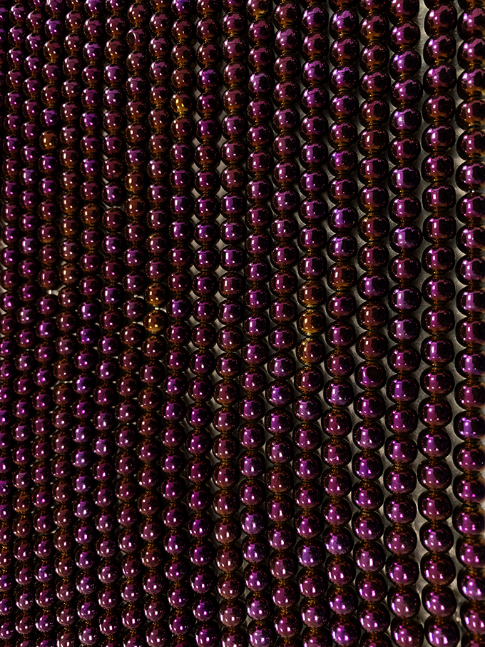 Hematite Violet doré A perles rondes 6mm sur fil 40cm