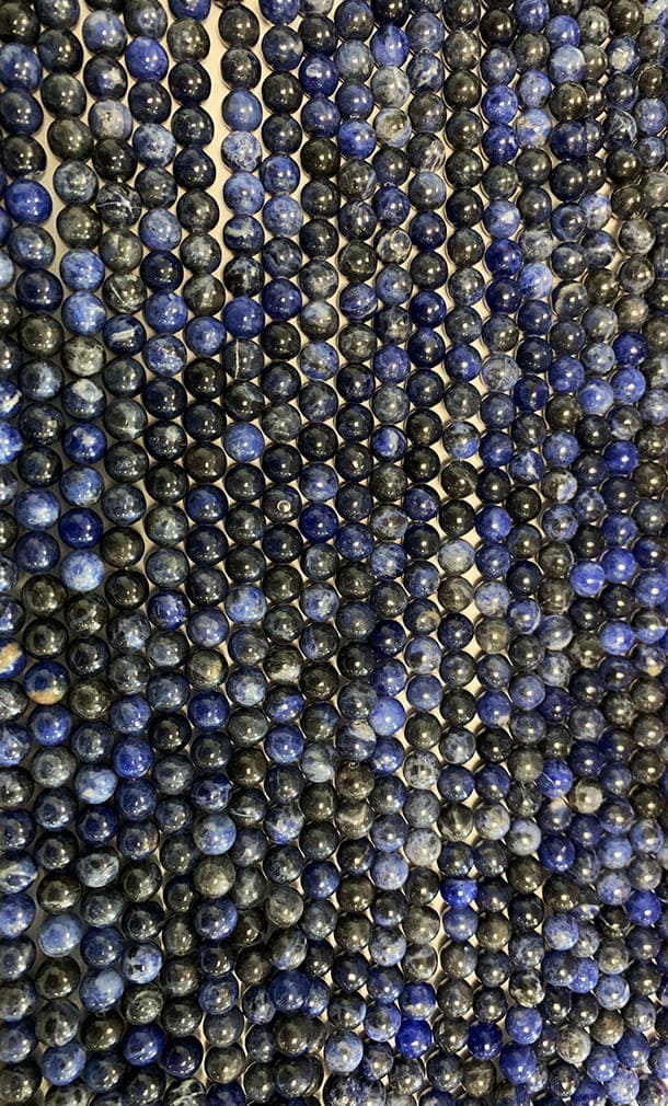 Sodalite A perles 6mm sur fil 40cm