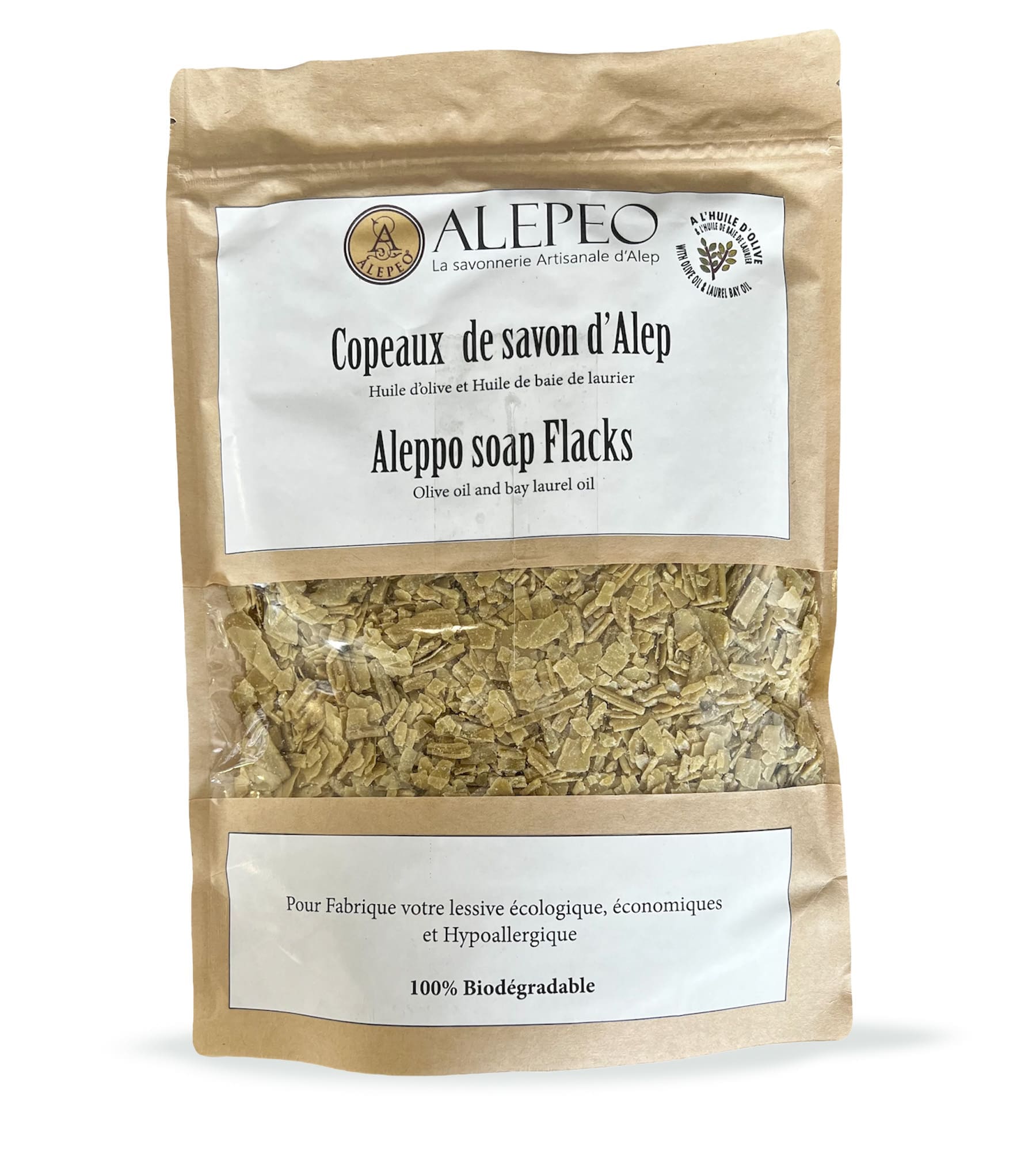 Copeaux de savon d'Alep lessive écologique 500 g chez Arabesk