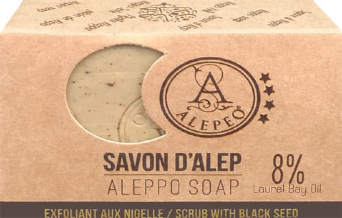 Savon d'alep alepeo exfoliant aux nigelle 8% 100g