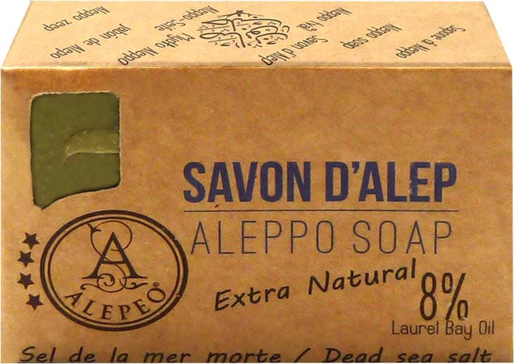 Savon d'alep alepeo sel de la mer morte 8% 100g