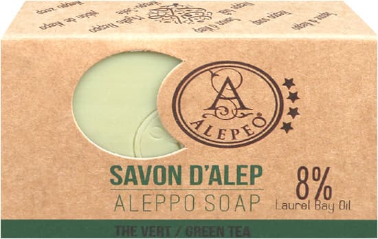 Savon d'alep alepeo thé vert 8% 100g chez Arabesk