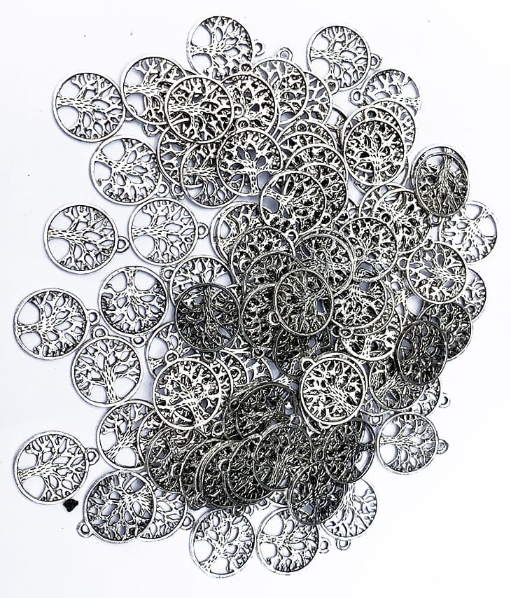 Perles charm's métal Arbre de Vie 17mm x100