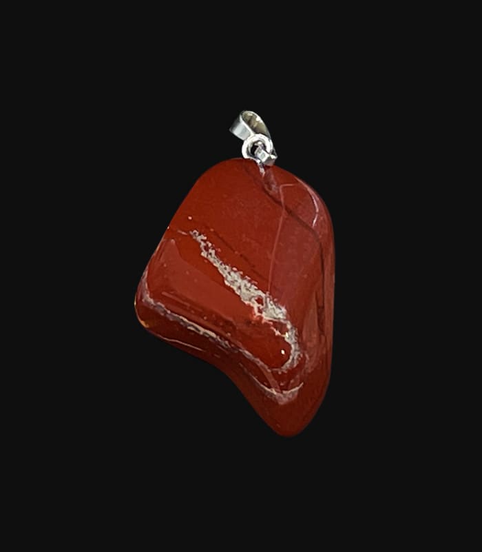 Pendentif pierre roulée Jaspe rouge AB