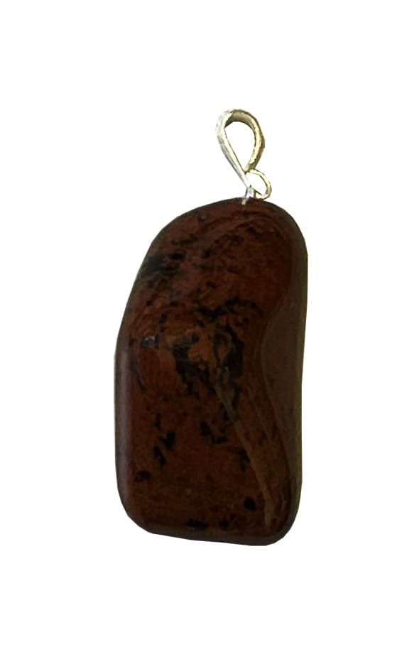 Pendentif pierre roulée Obsidienne Acajou AB