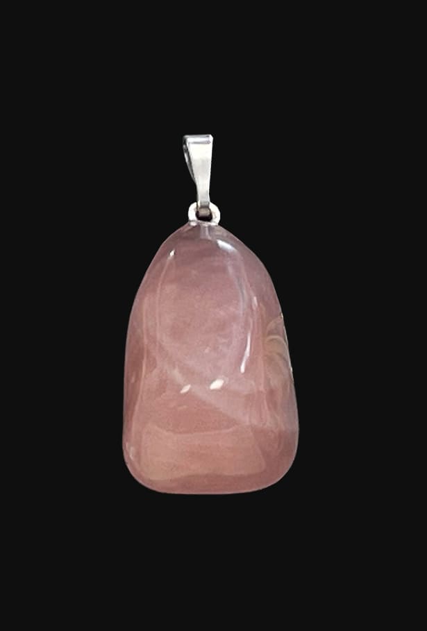 Pendentif pierre roulée Quartz Rose A