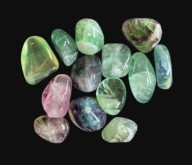 Fluorite Multicolore A pierres roulées 250g