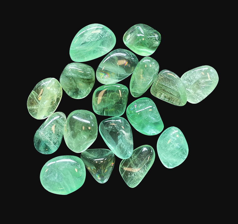Fluorite verte AA pierres roulées 250g