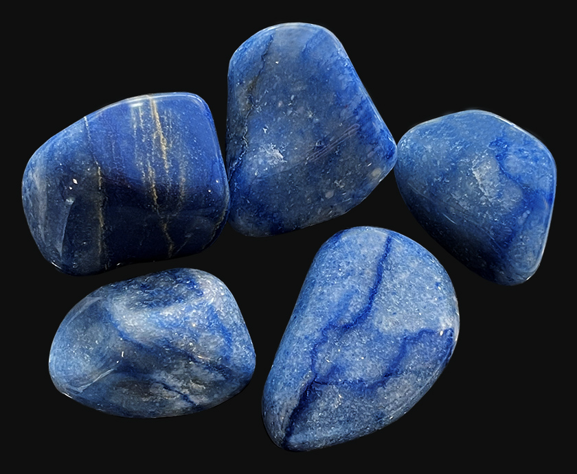 Quartz bleu AB pierres roulées 250g
