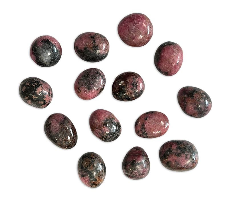 Rhodonite AA pierres roulées 250g chez Arabesk