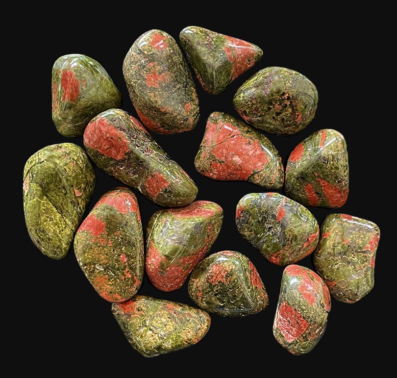 Unakite A pierres roulées 250g chez Arabesk