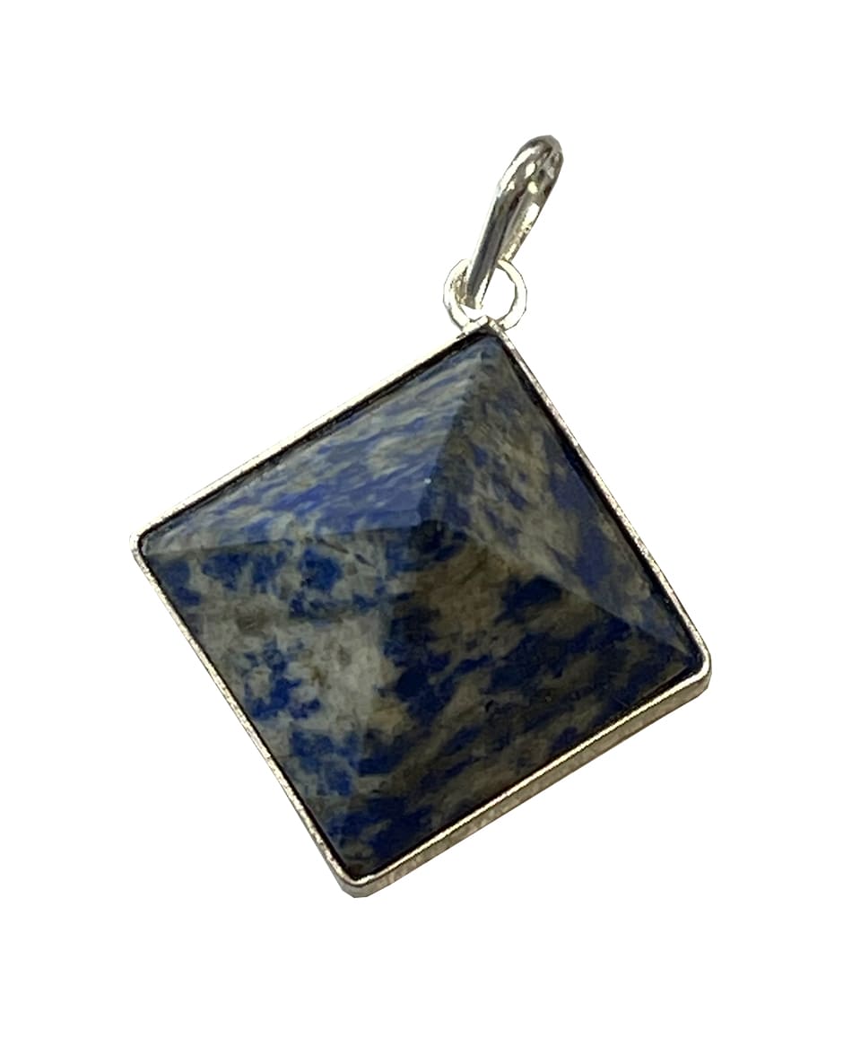 Pendentif Pyramide Lapis Lazuli métal & pierre 3cm