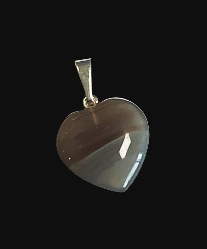 Pendentif Coeur Agate Botswana 15mm x10