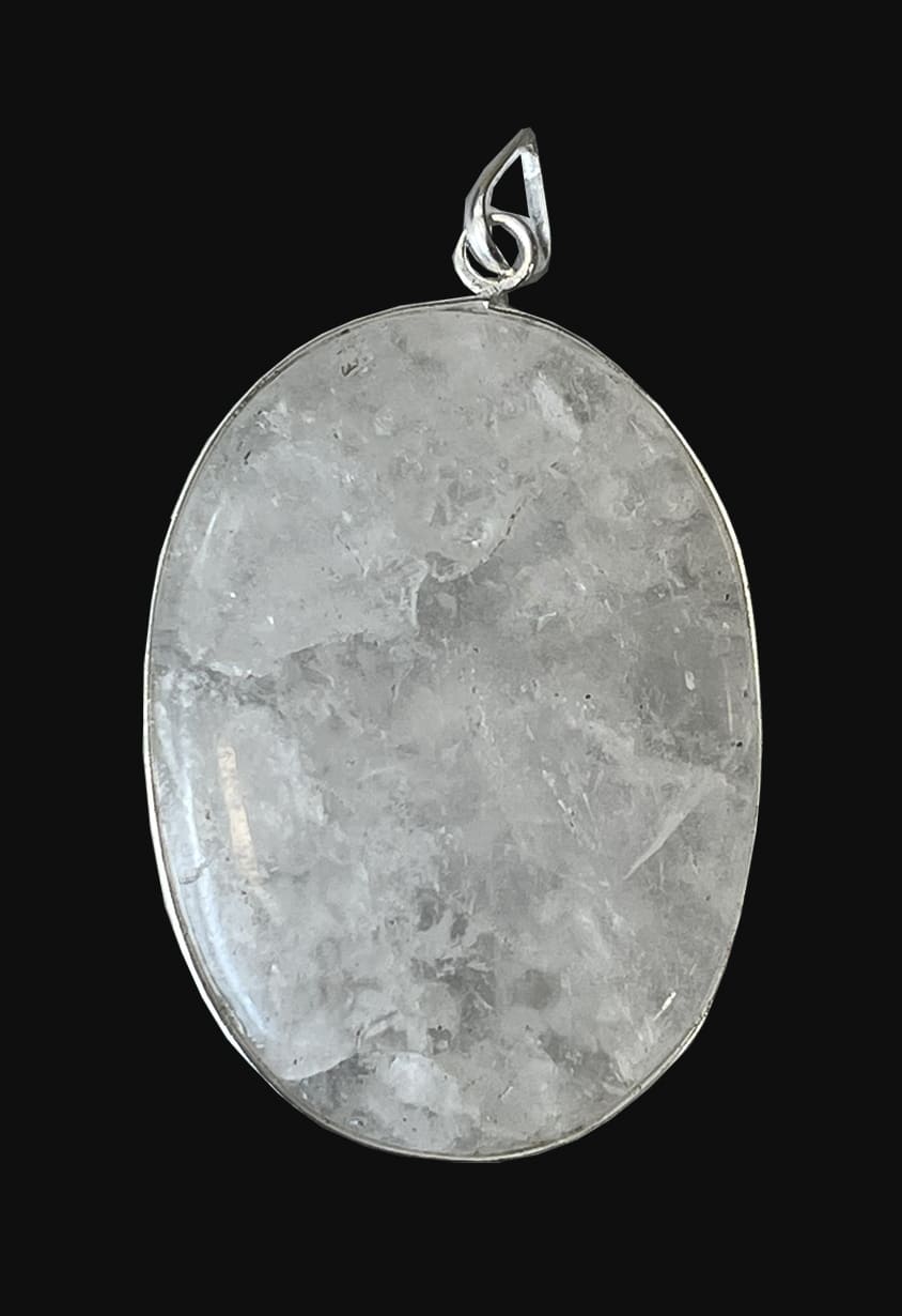 Pendentif ovale Cristal de Roche 4cm