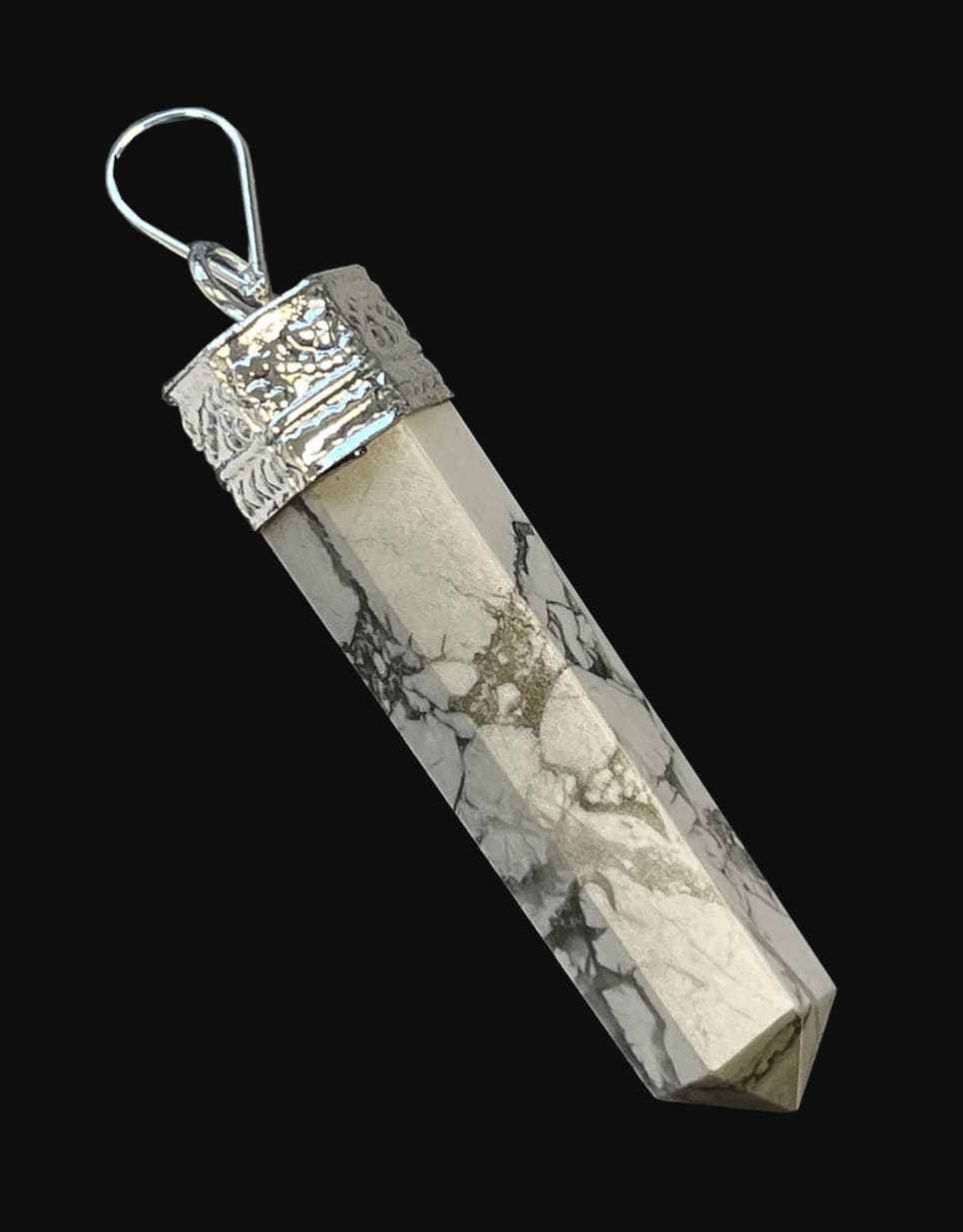 Pendentif pointe Howlite 4cm
