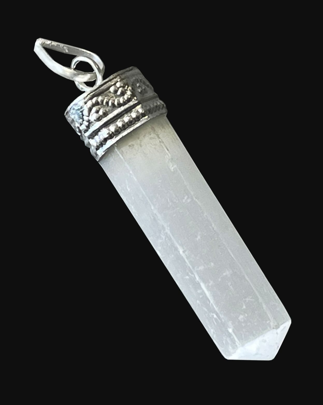 Pendentif pointe Sélenite 4cm