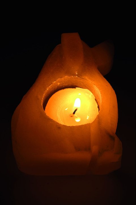 Bougeoir en Cristal de Sel Naturel Chien 400g chez Arabesk|fr