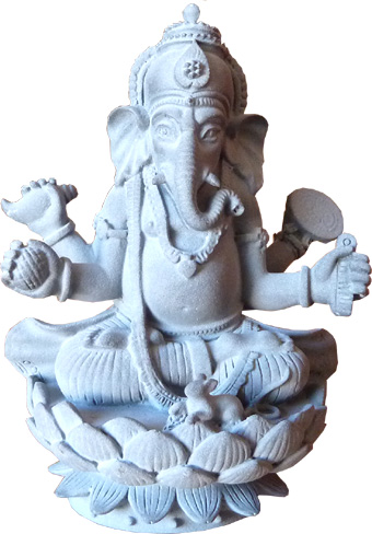 Ganesh en pierre lotus 11.5cm