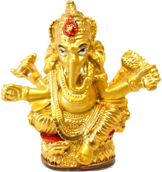 Statue ganesh résine dorée 8 cm