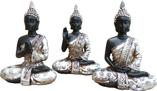 Set de 3 bouddhas thai 12cm