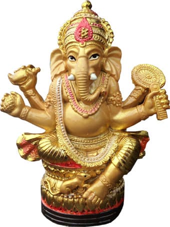Statue résine ganesh dorée 13cm