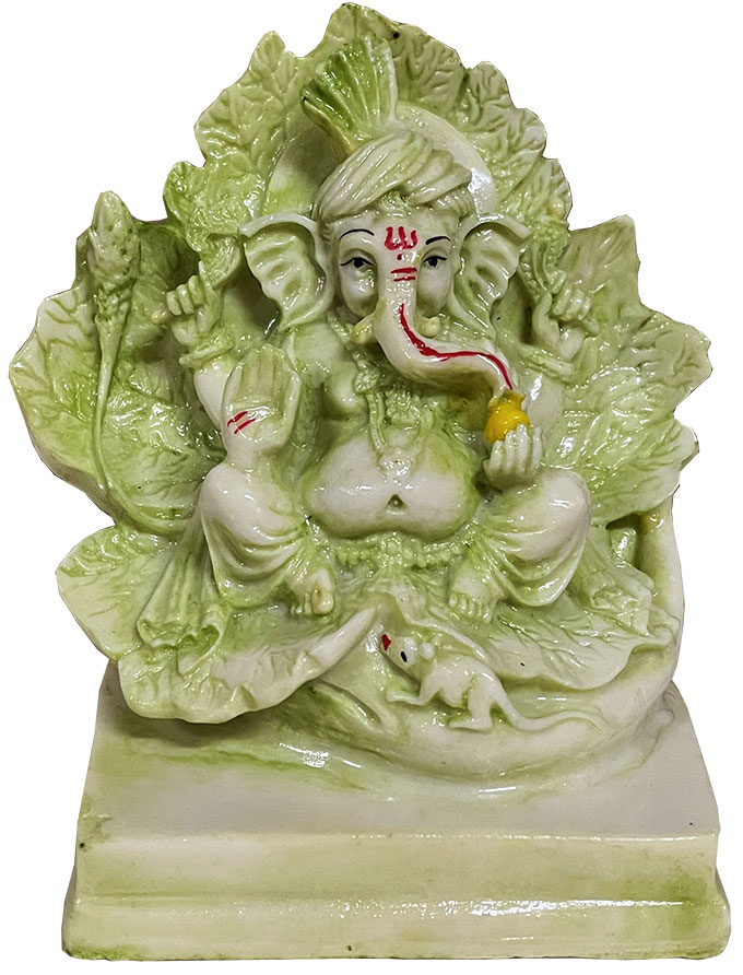 Ganesh en résine Vert 13cm