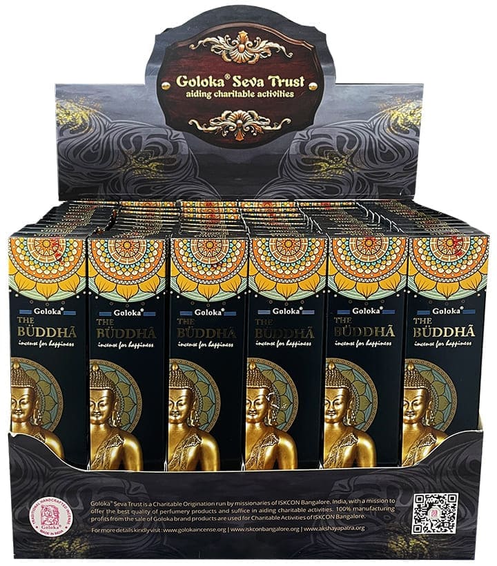 Display Natürlich masala Weihrauch Goloka Buddha 15g 72 Packungen