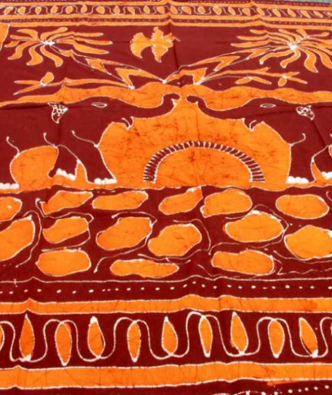 Tenture Batik Deux Elephants