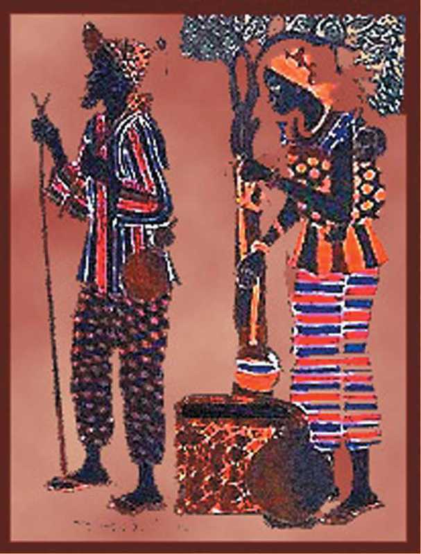 Tenture mini couple africain ©