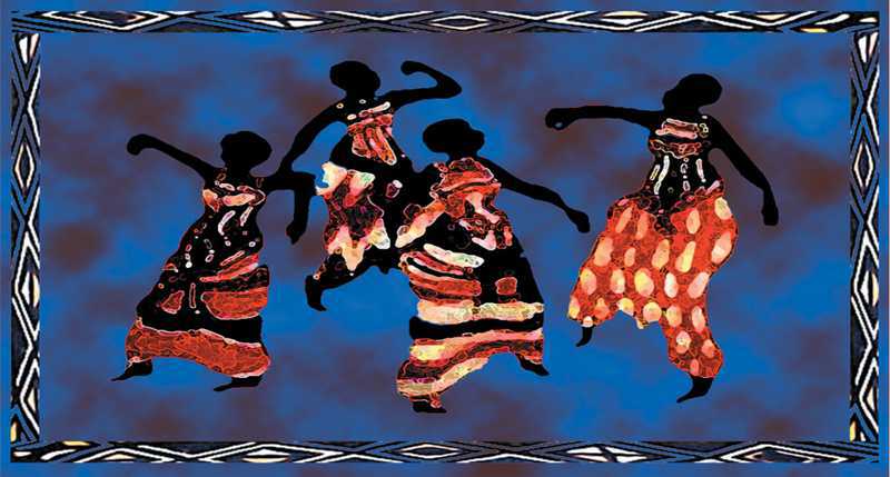 Tenture mini danseuses africaines ©