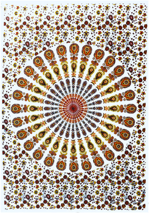 Tenture Mini Mandala jaune & rouge
