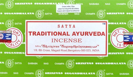 Encens satya traditional ayurveda 15g chez Arabesk