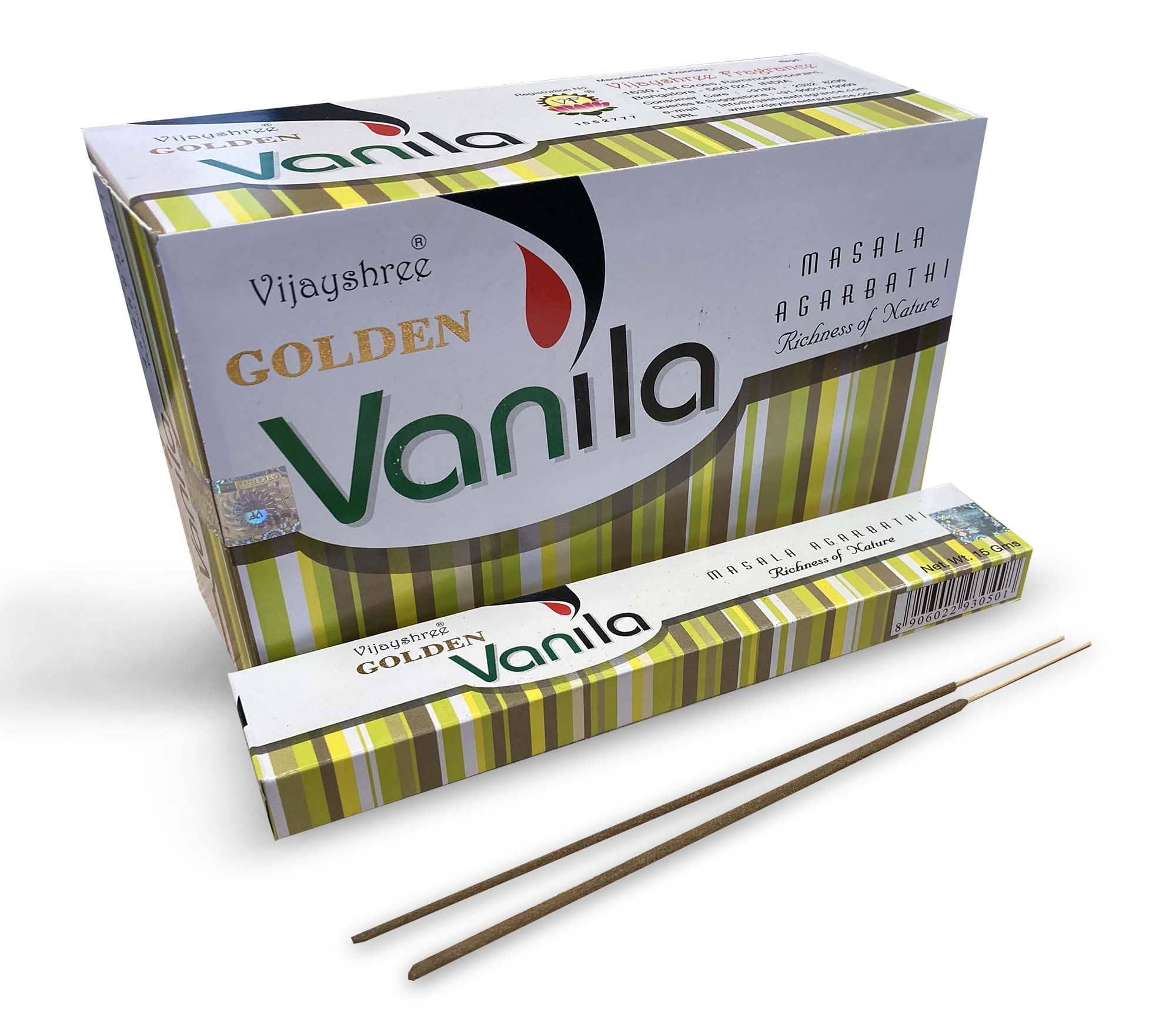 Encens vijayshree golden vanila 15g chez Arabesk