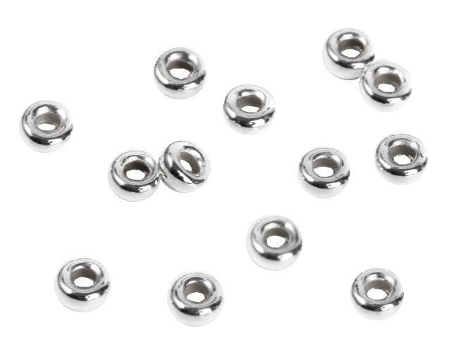 Donut-Charm-Perlen aus 925er Silber, 4 mm x 20